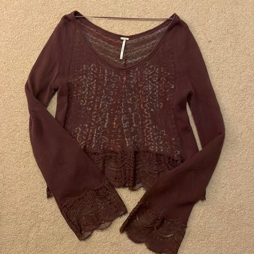 free people flare sleeve shirt
